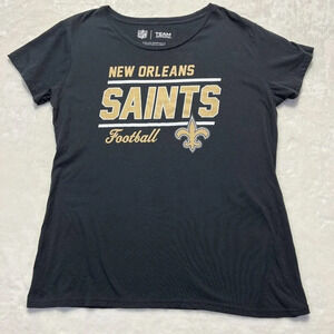 TEAM APPAREL New Orleans Saints Tshirt Womens Black Fitted Large
